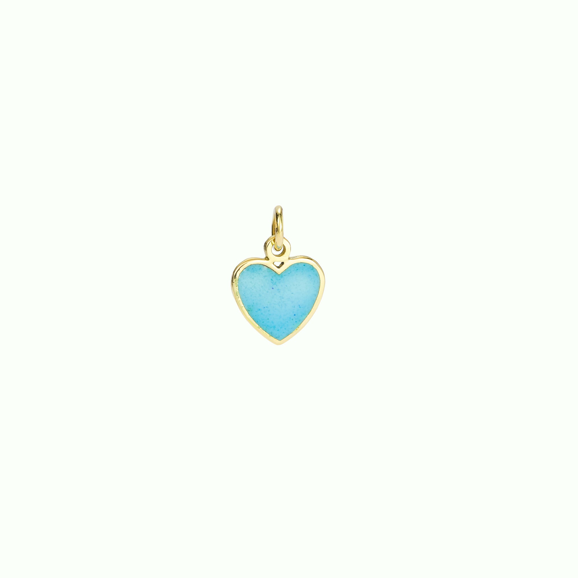 Charm Heart Enamel Turquoise Blue