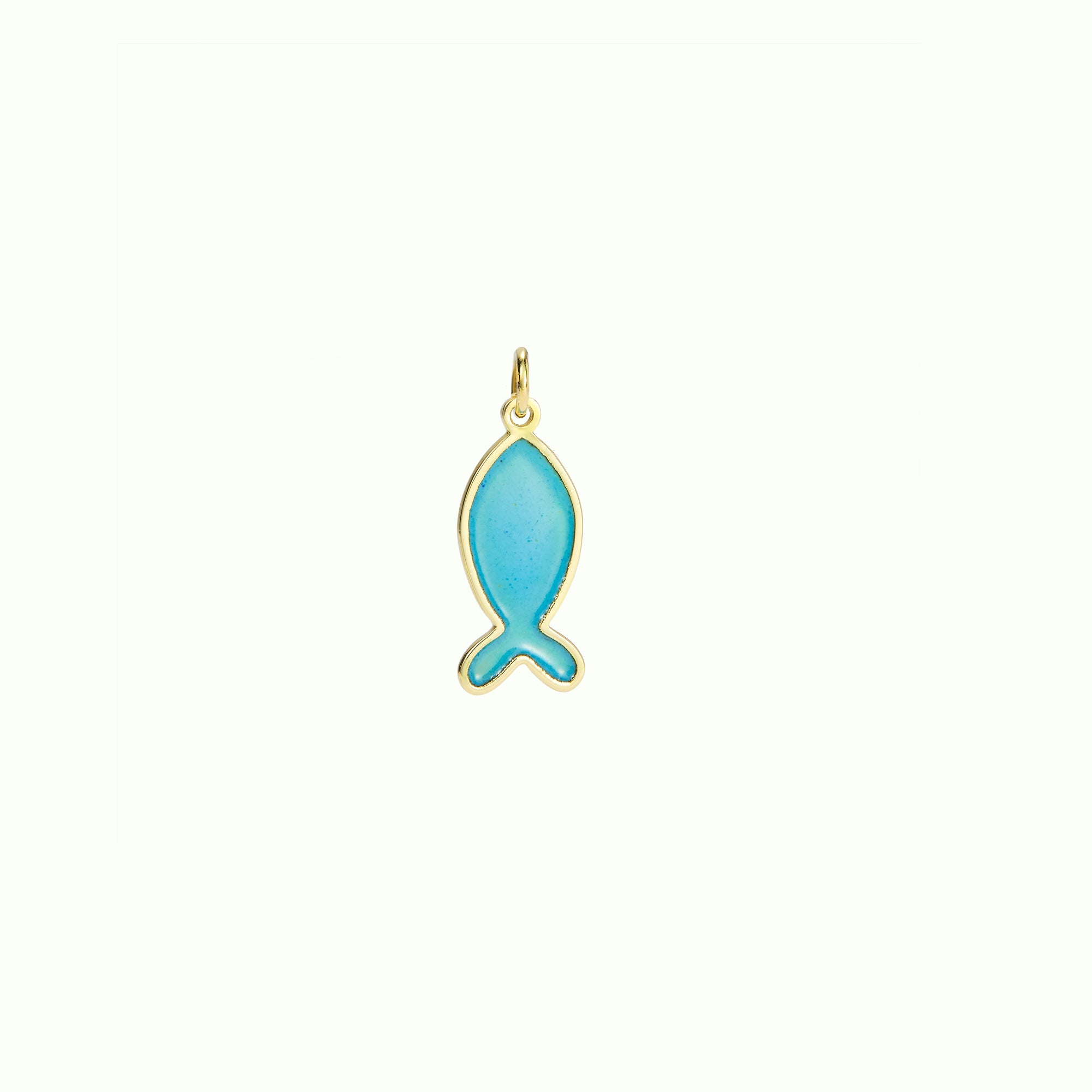Charm Fish Enamel Turquoise Blue