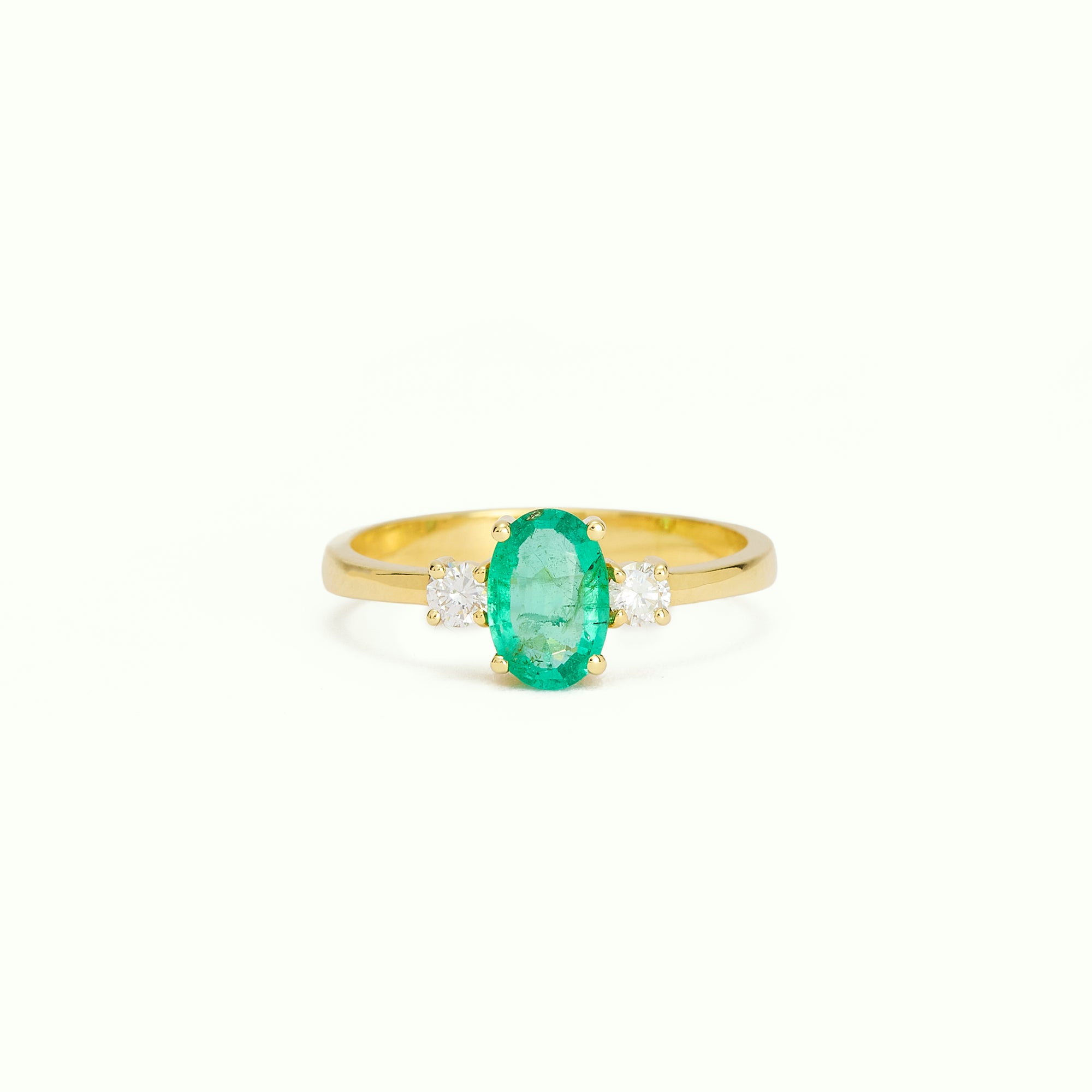 Anell solitari Destí Bold Maragda i Diamants