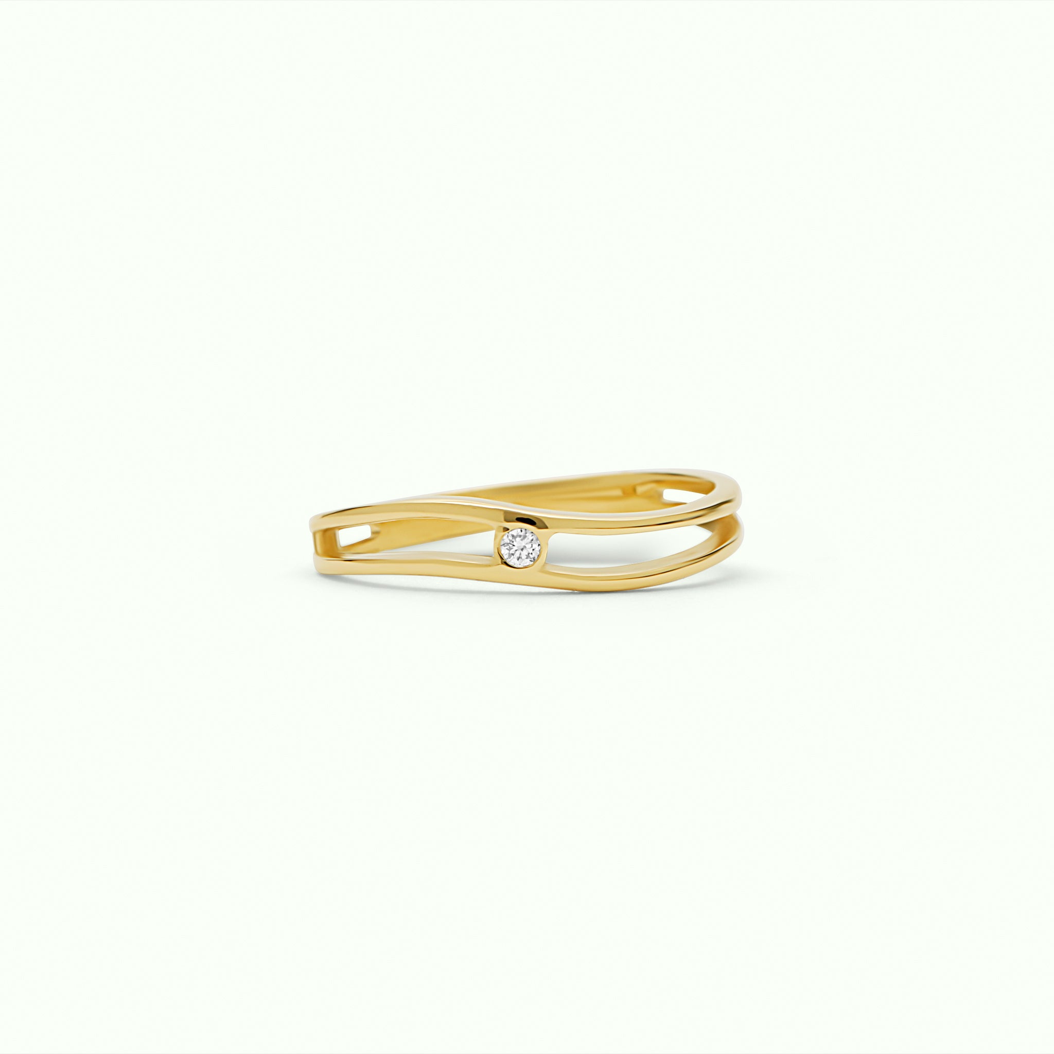 Anillo solitario Onada con diamante natural