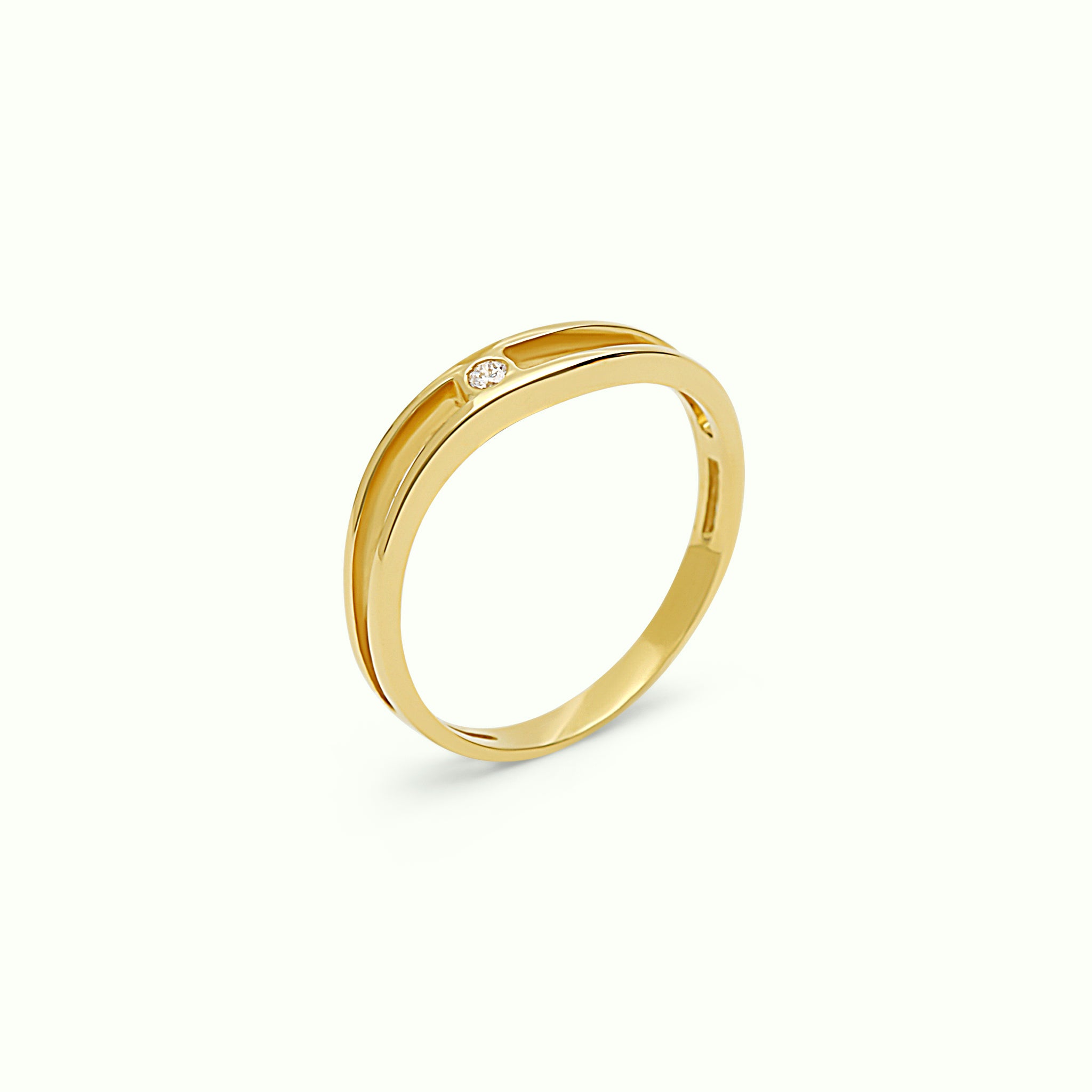Anillo solitario Onada con diamante natural