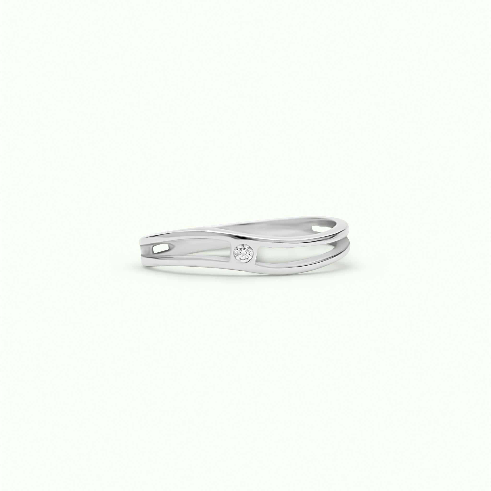 Anillo solitario Onada con diamante natural