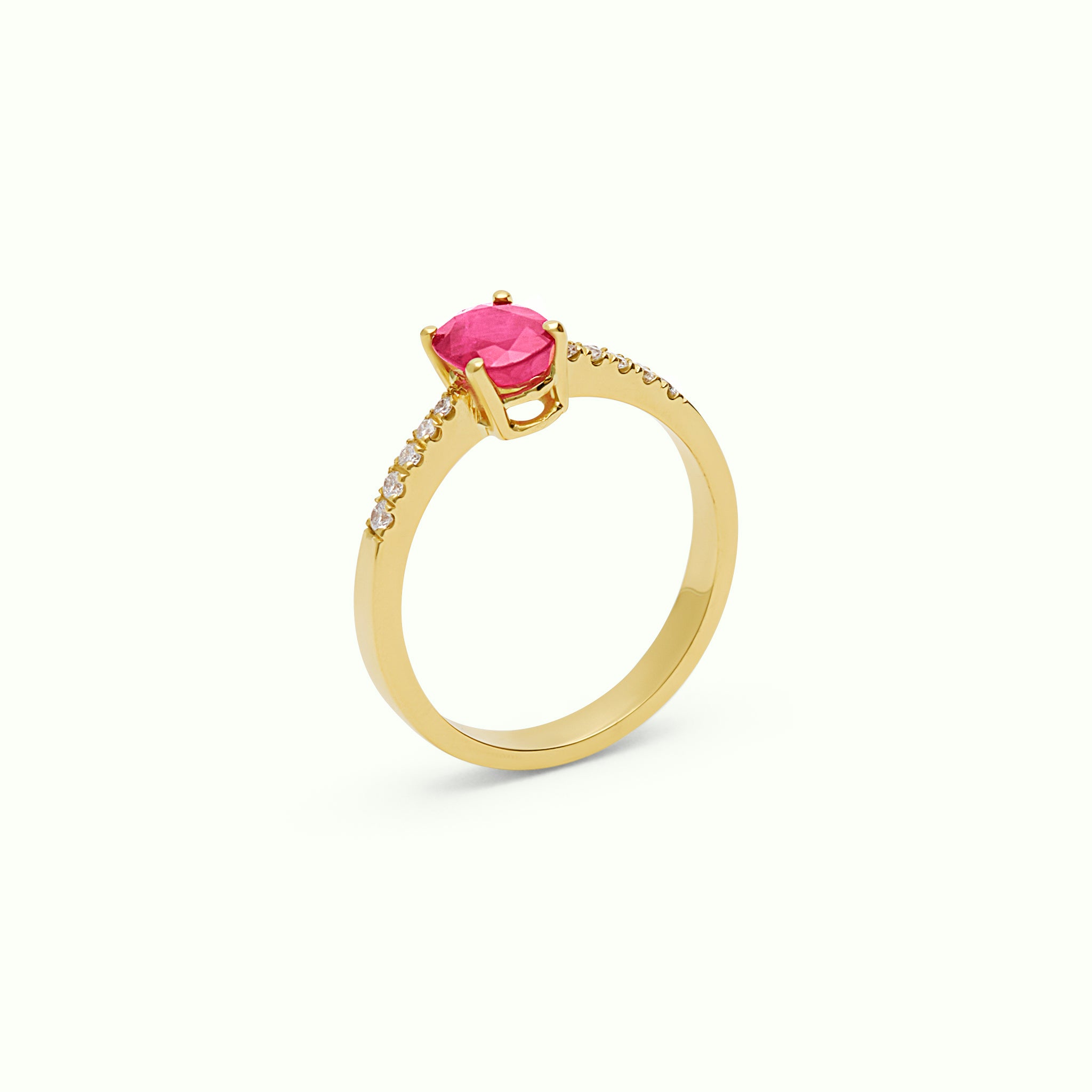 Anell Solitari Ruby