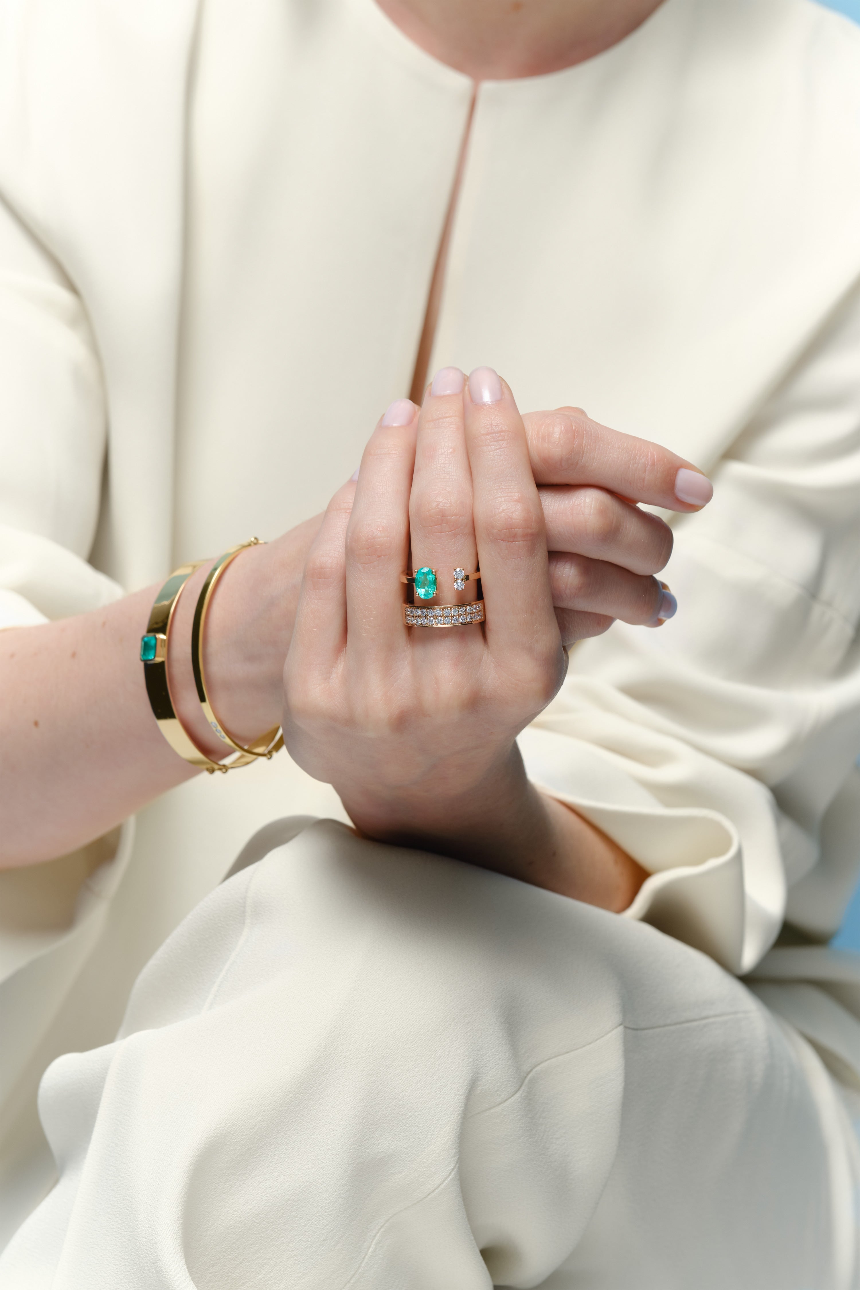Anillo Genuine Double Emerald