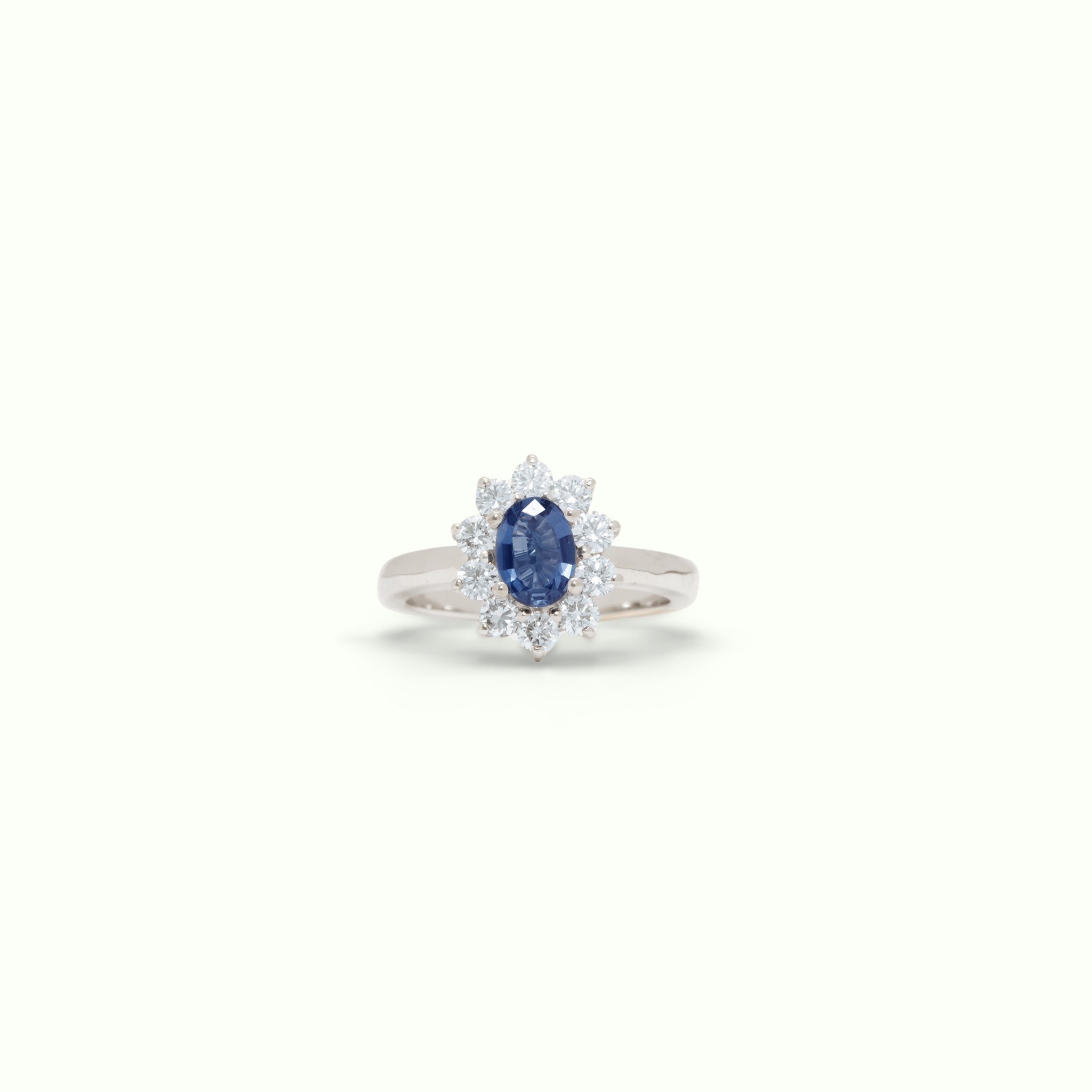 Anillo Rosetón Esencia Medium Zafiro Azul