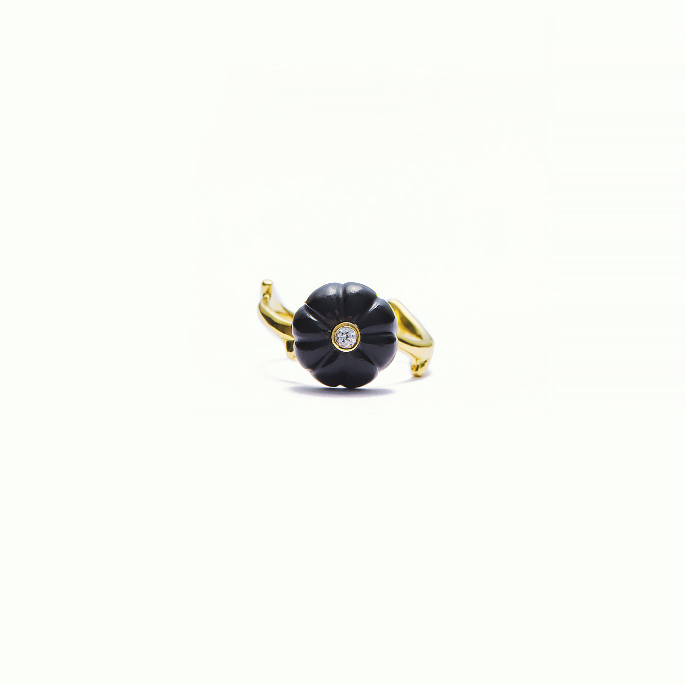 Anell Iconic Vintage Floral Onix i Diamant