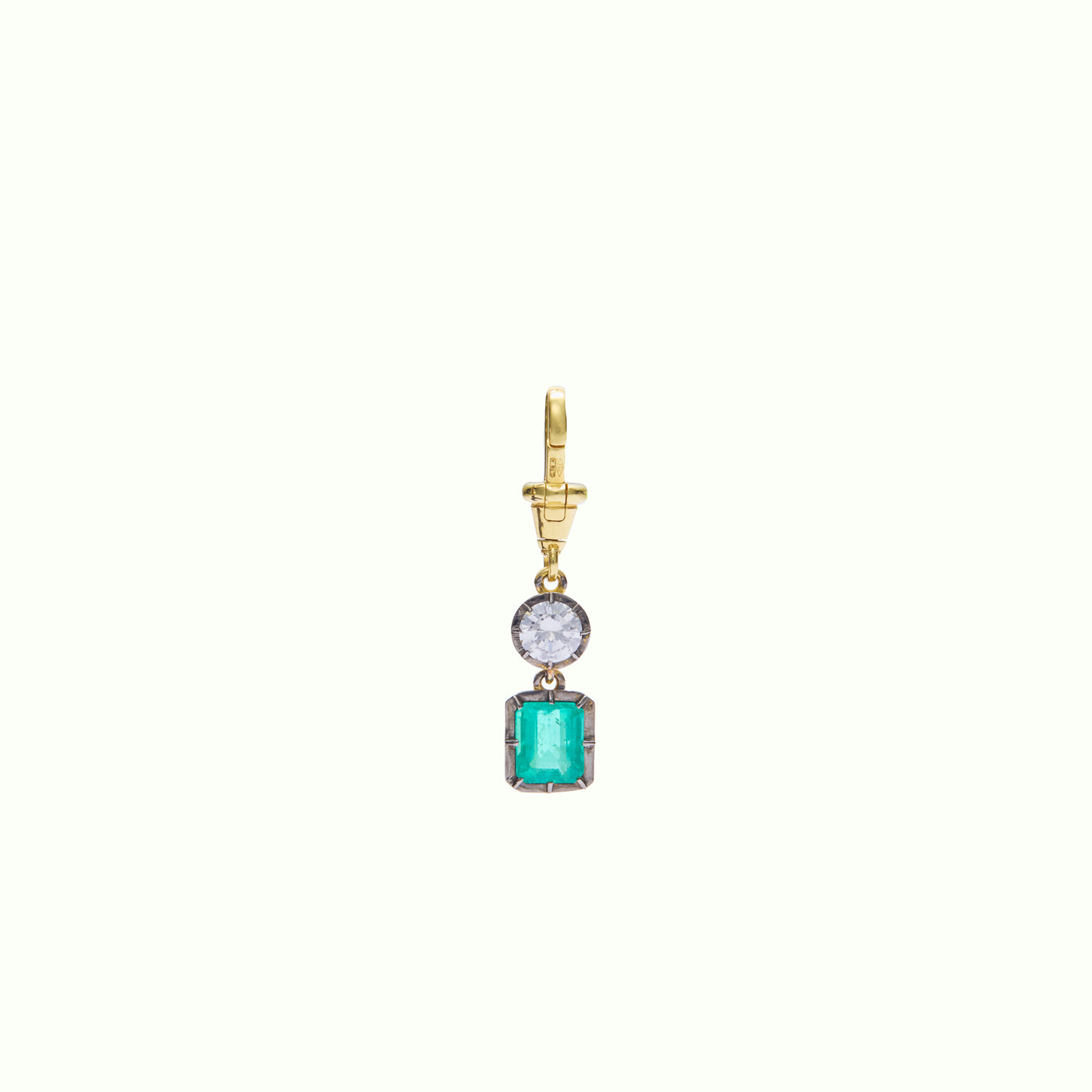 Vintage Mosaic Diamond and Emerald Pendant