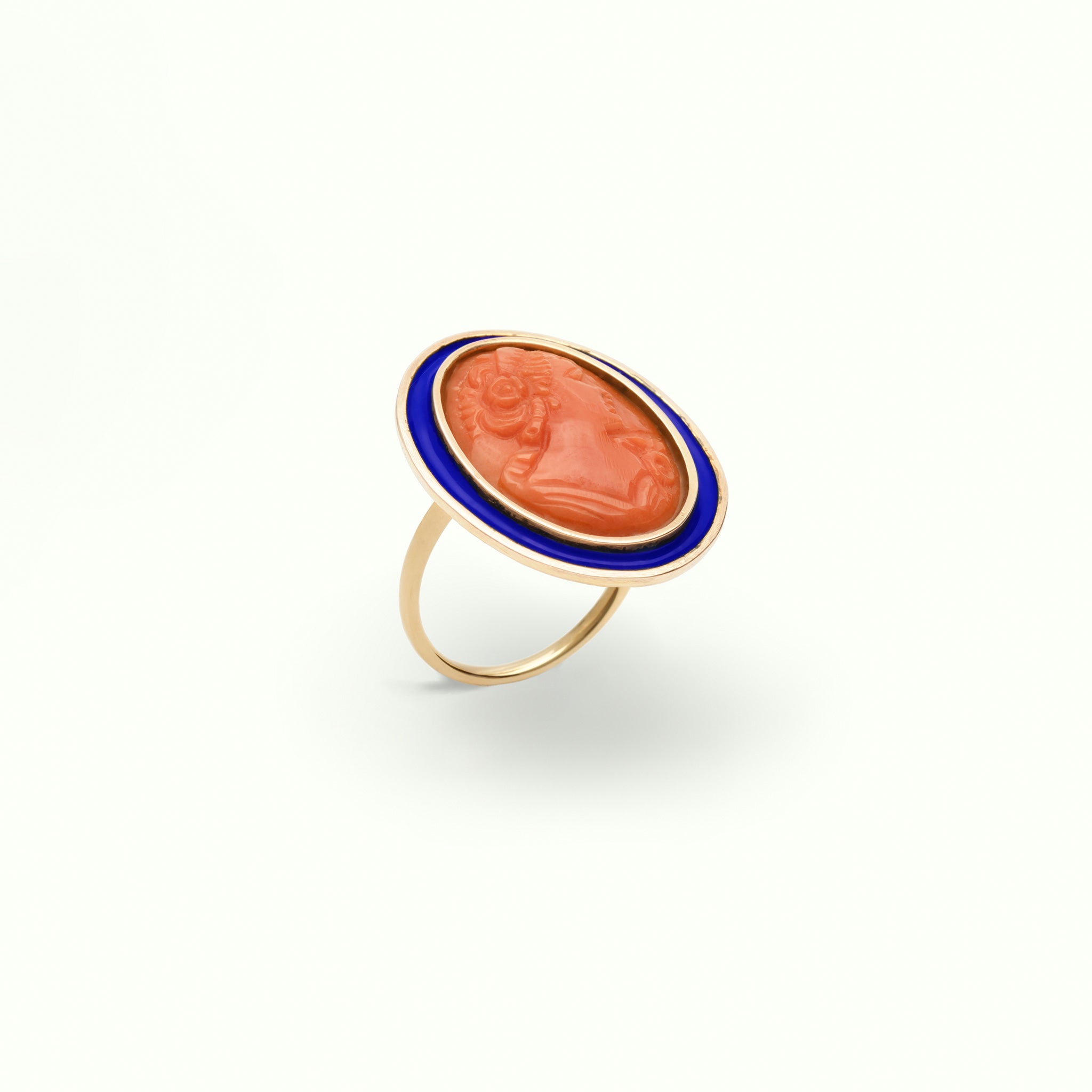 Cyan Blue Cameo Ring