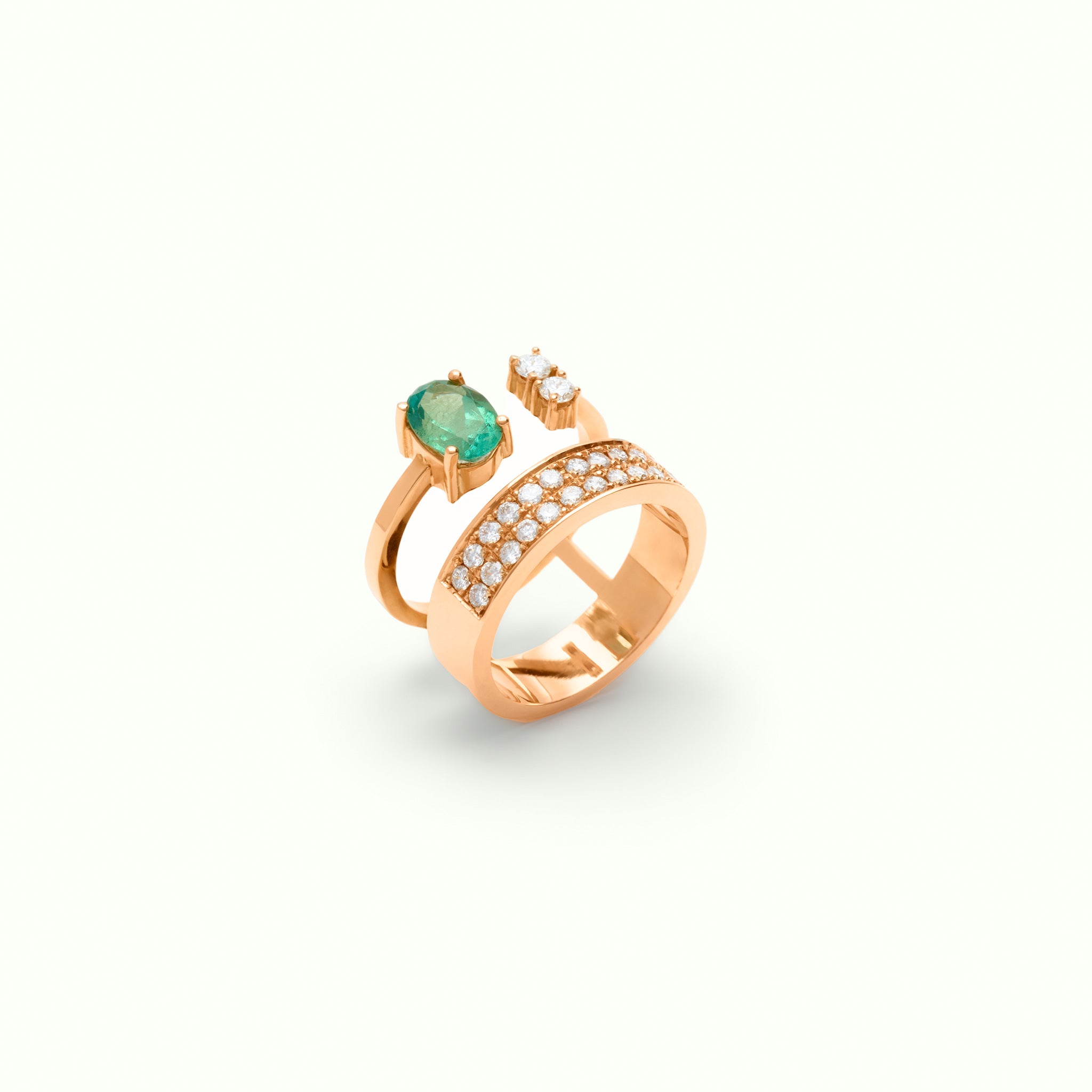 Anillo Genuine Double Emerald