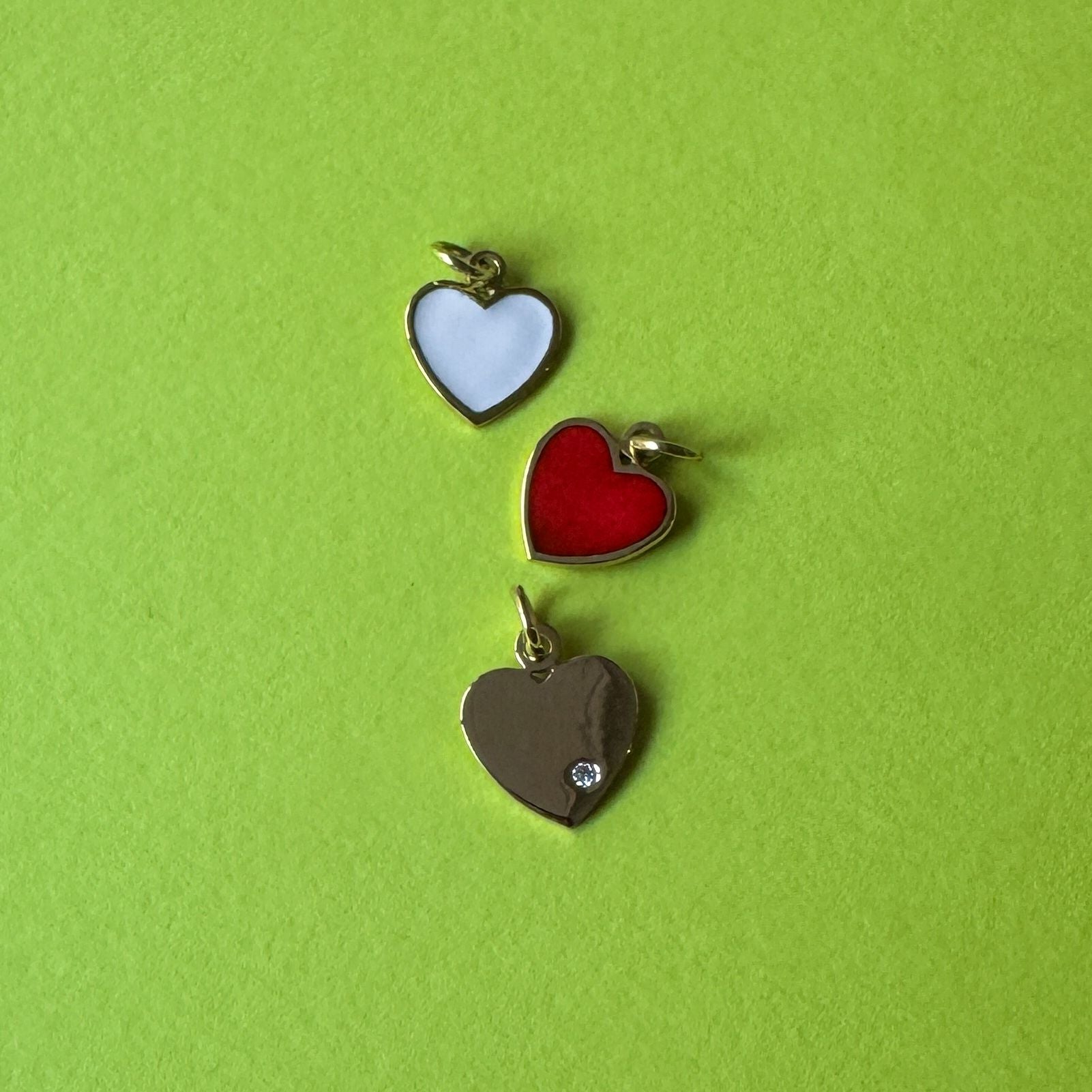 Charm Heart Enamel Red