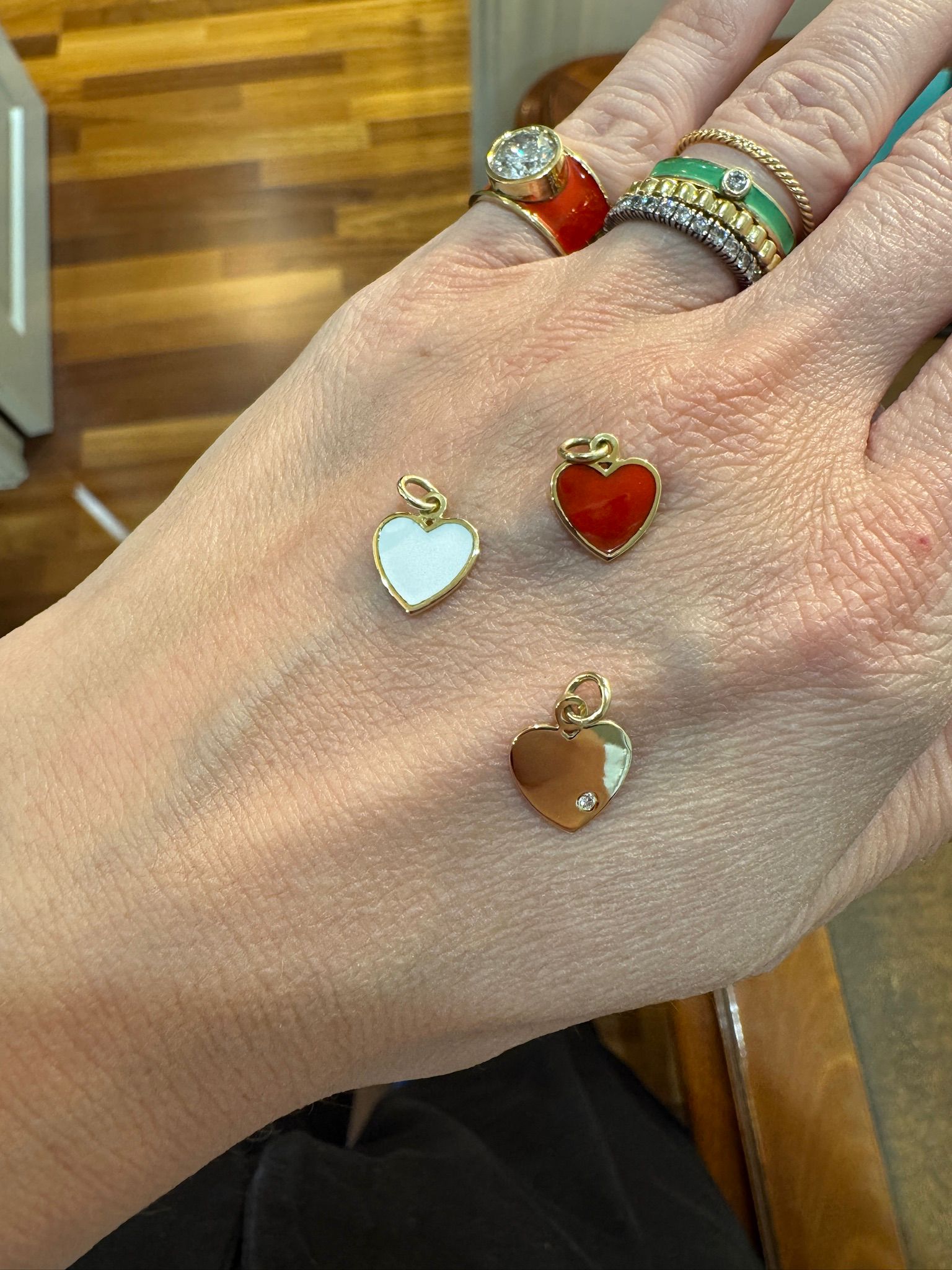 Charm Heart Enamel Red