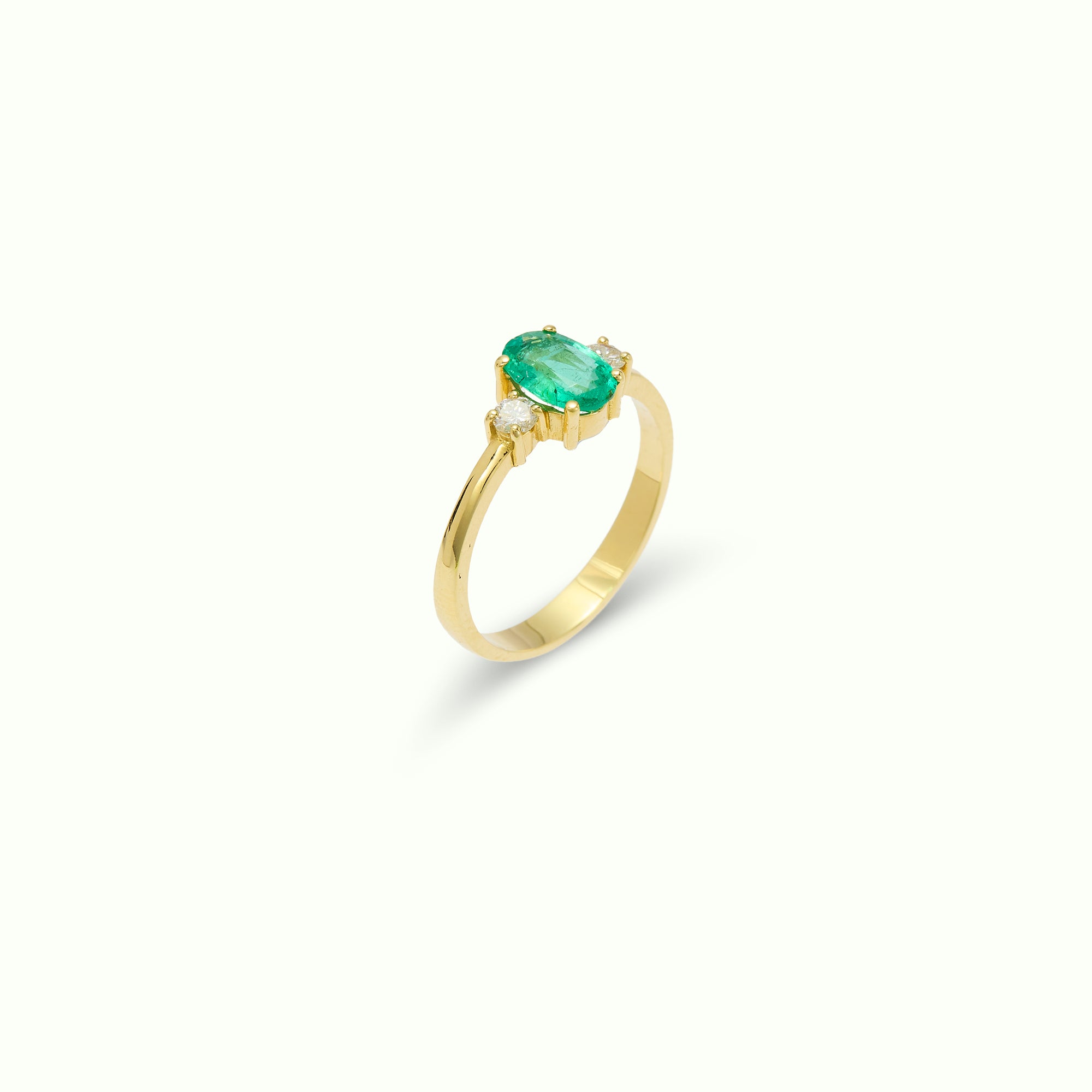 Anell solitari Destí Bold Maragda i Diamants