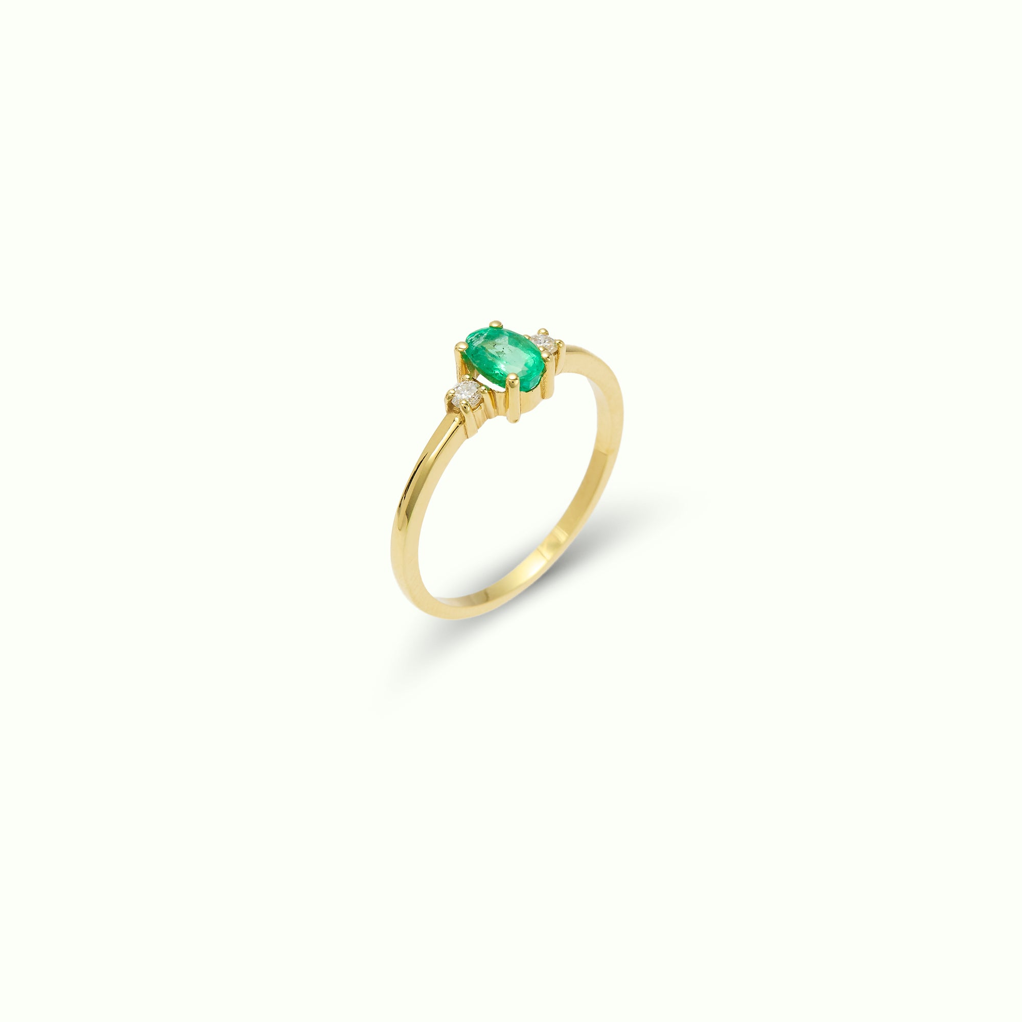 Emerald Diamond Solitaire Ring - DESTINY