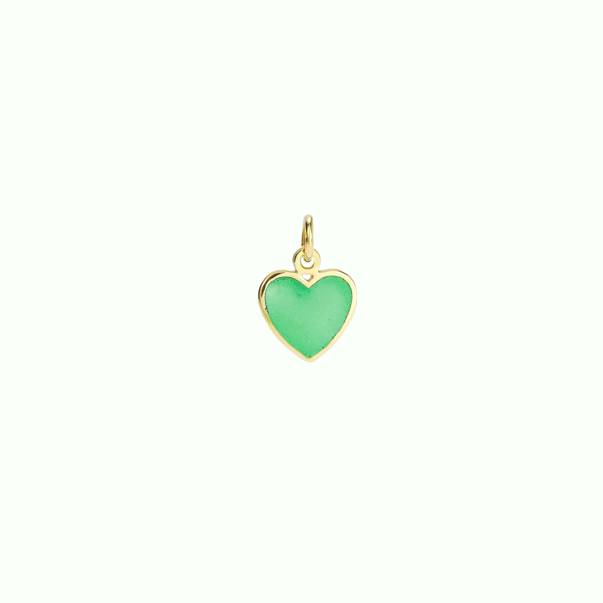 Charm Heart Enamel Green