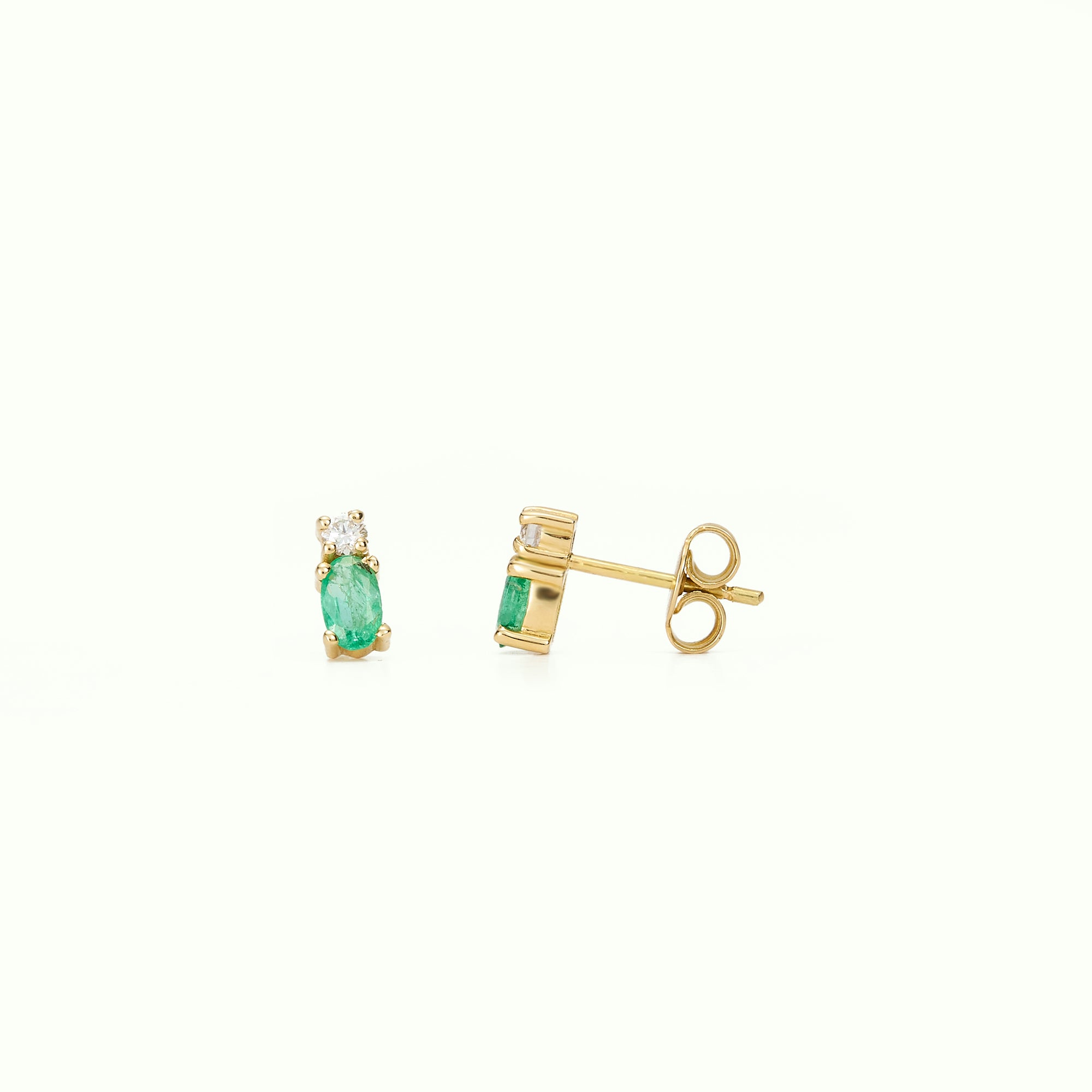 Arracades 1871 Stud Emerald & Diamond