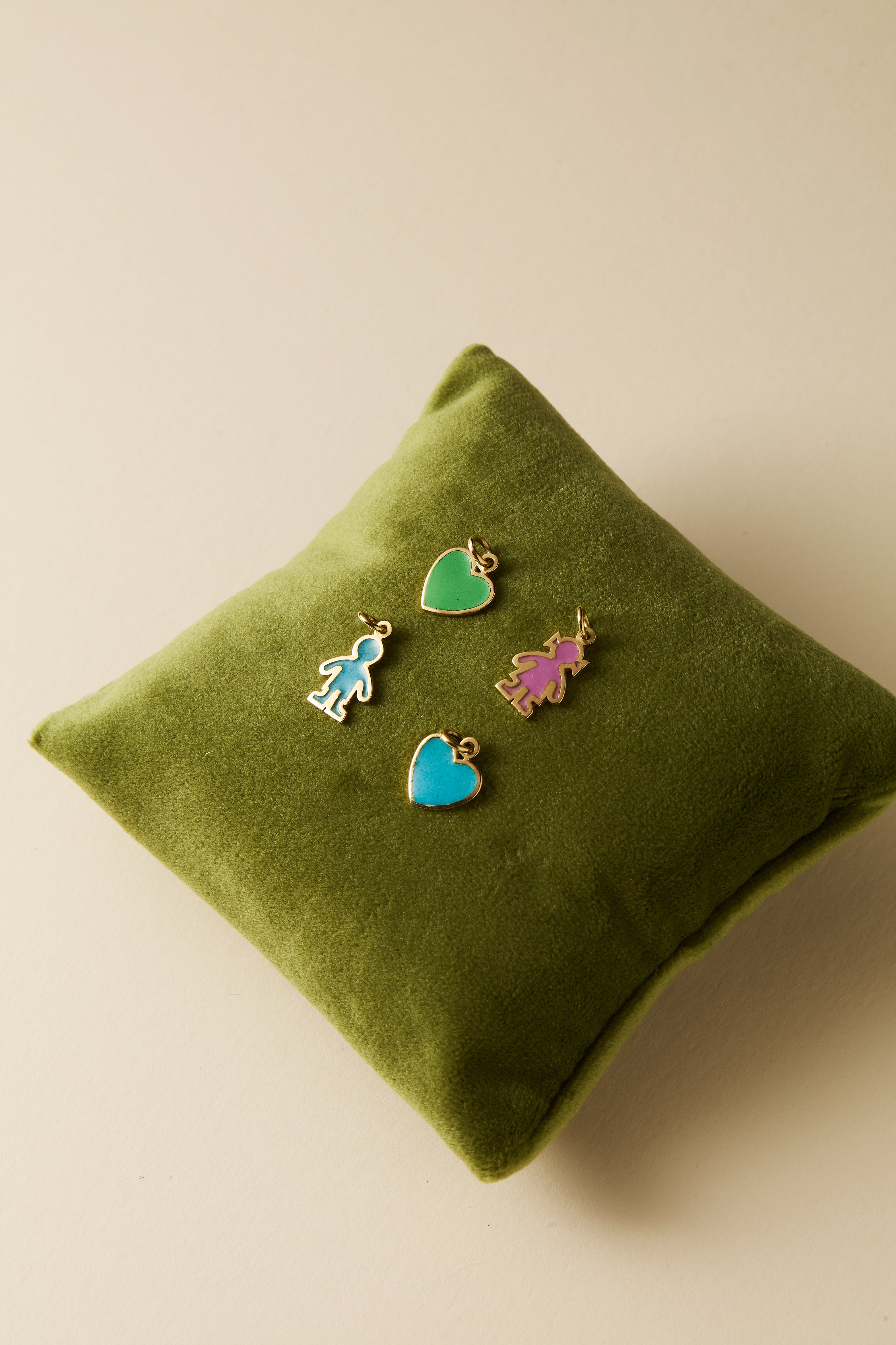 Charm Heart Enamel Green