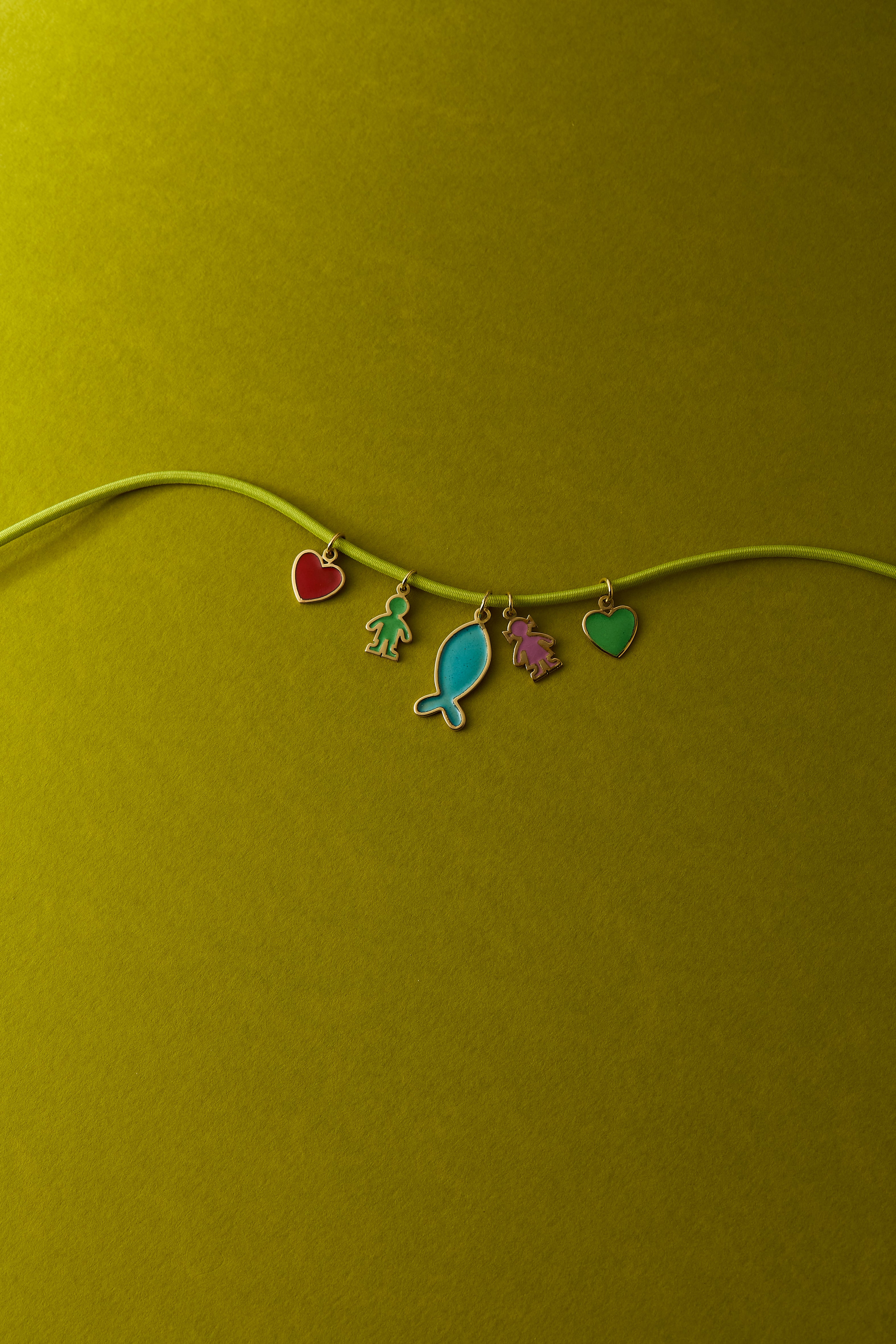 Charm Heart Enamel Green