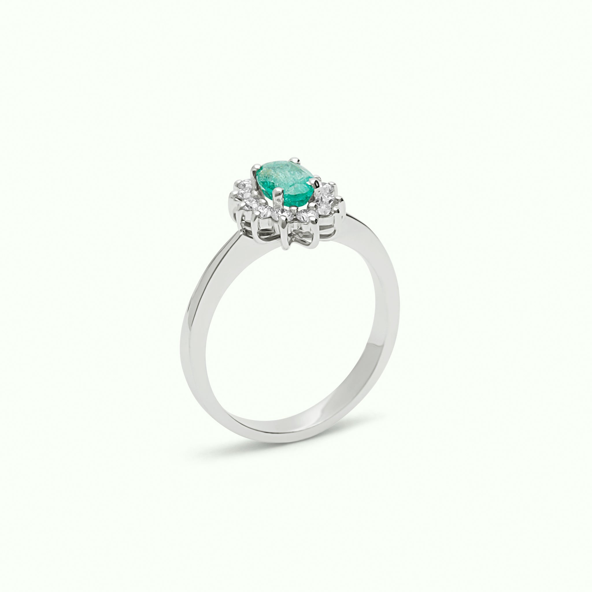 Anillo Rosetón Esencia Slim Esmeralda