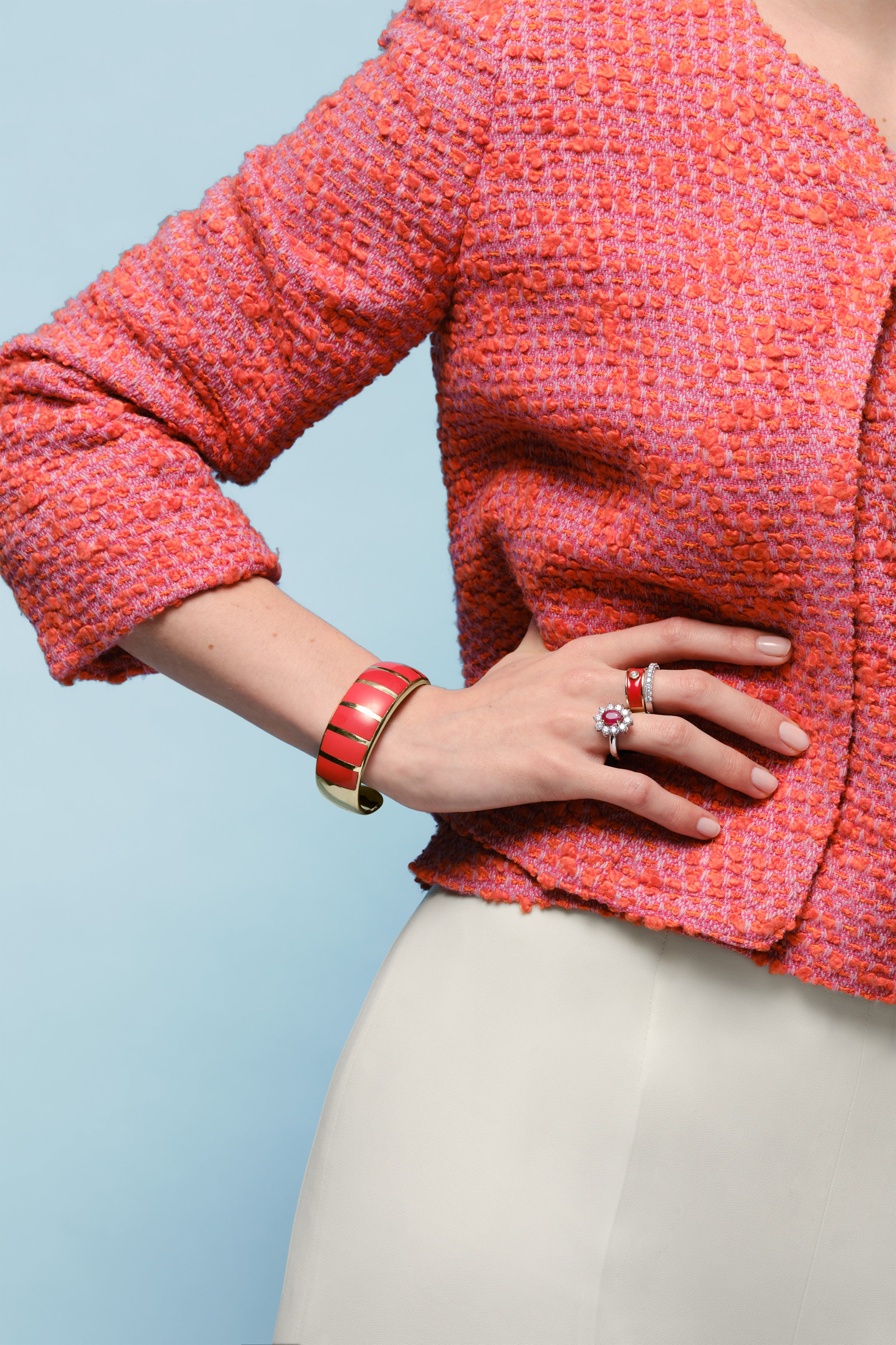 Pulsera Rígida Brava Bold Coral