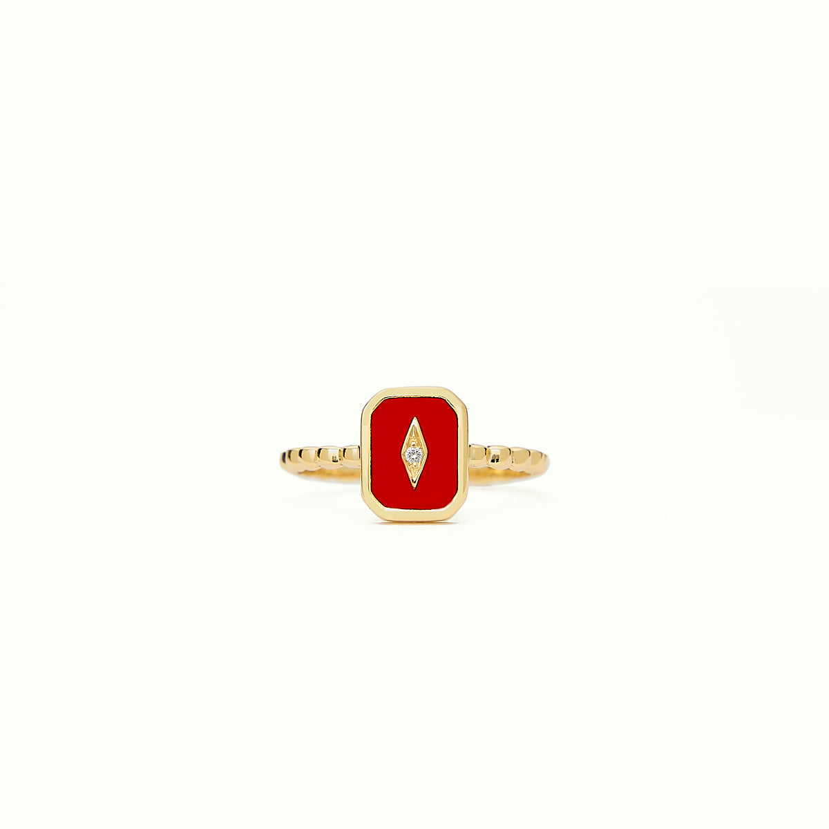 Anillo Iconic Slim Red Diamante