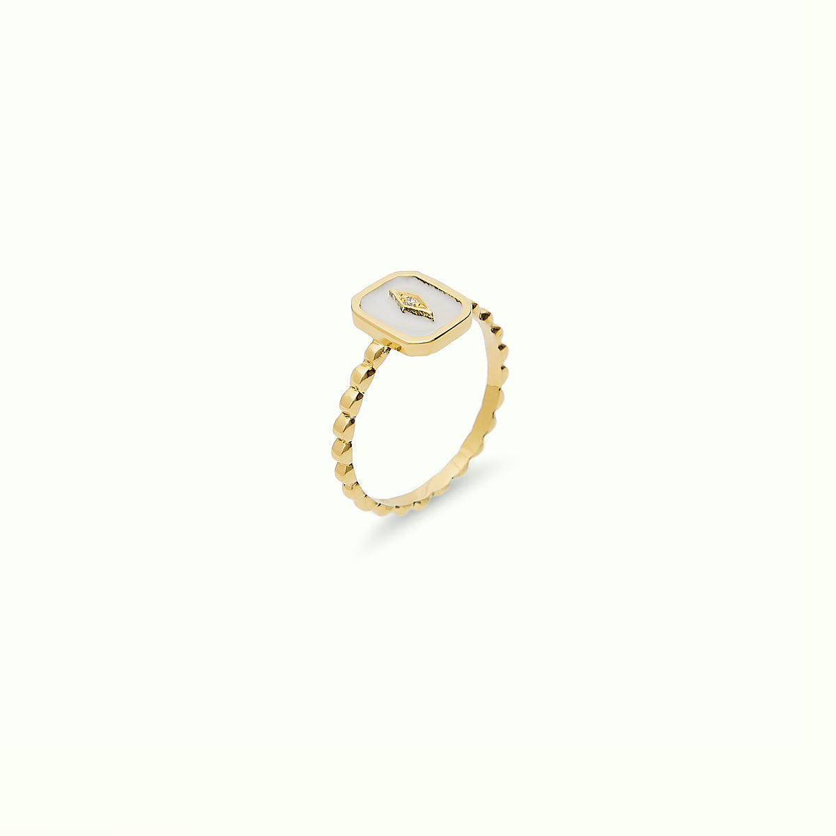 Anillo Iconic Slim White Diamante