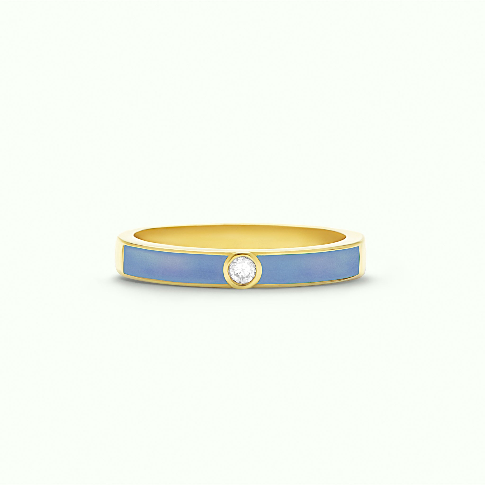 Anillo M Slim Diamante Enamel Sky Blue