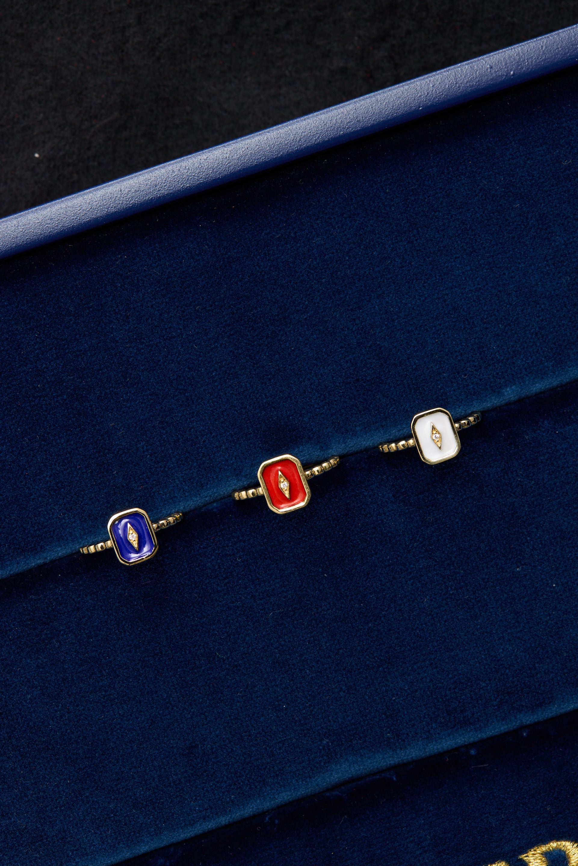 Anillo Iconic Slim Cobalt Blue Diamante