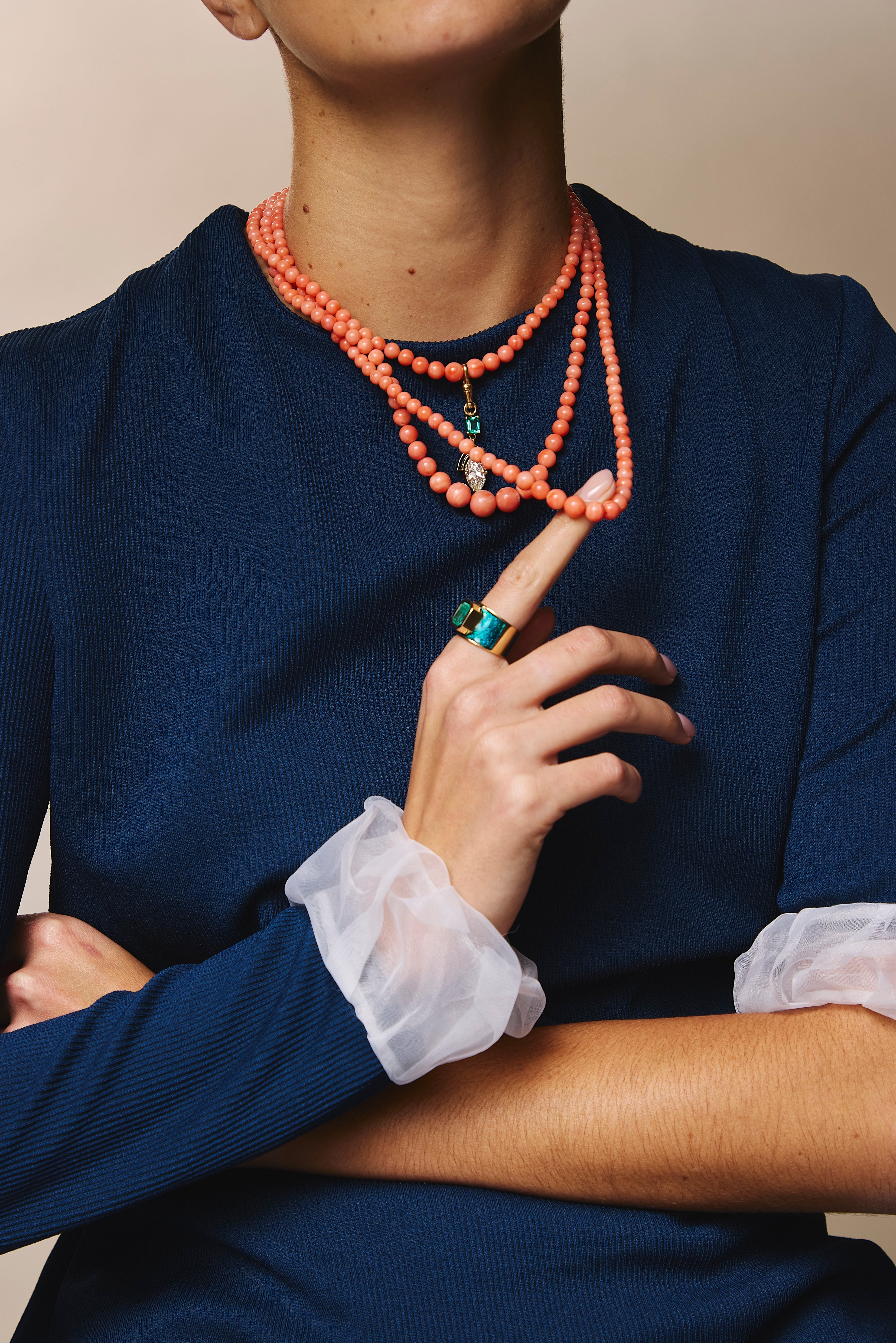 Anell M Bold Emerald Enamel Green