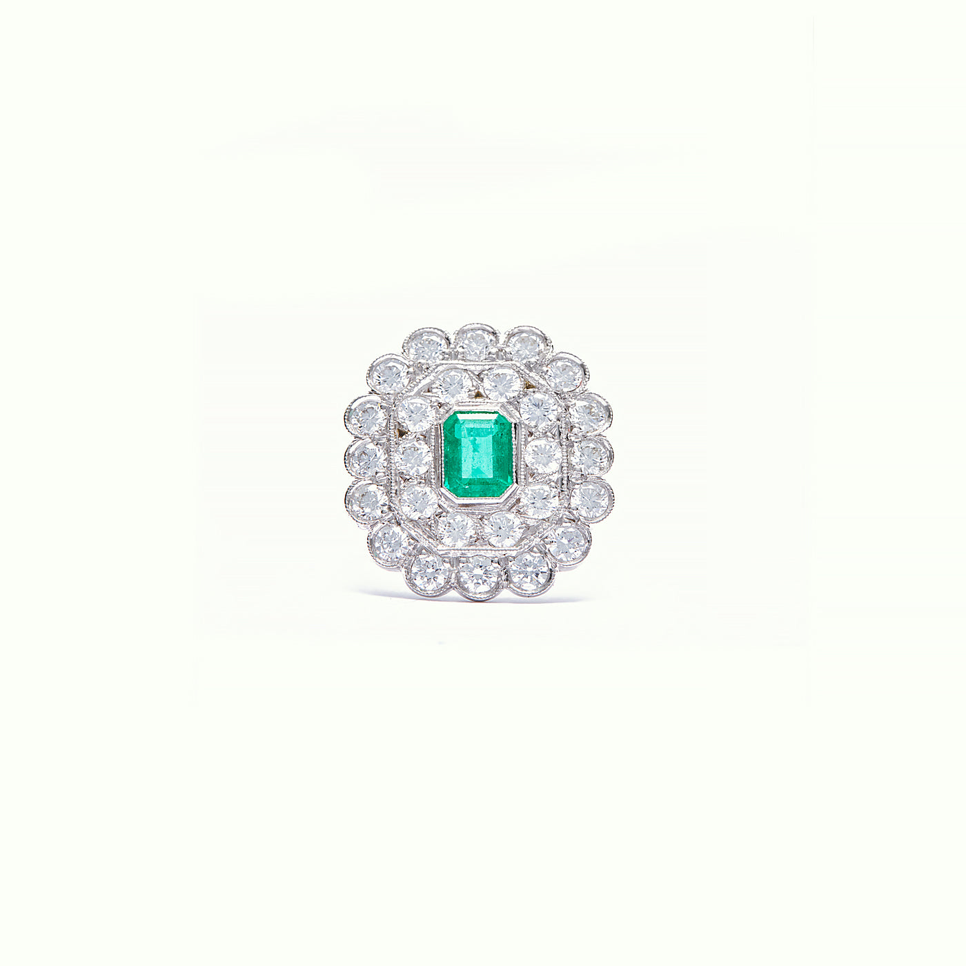 Anell 1871 Art Deco Maragda i Diamants