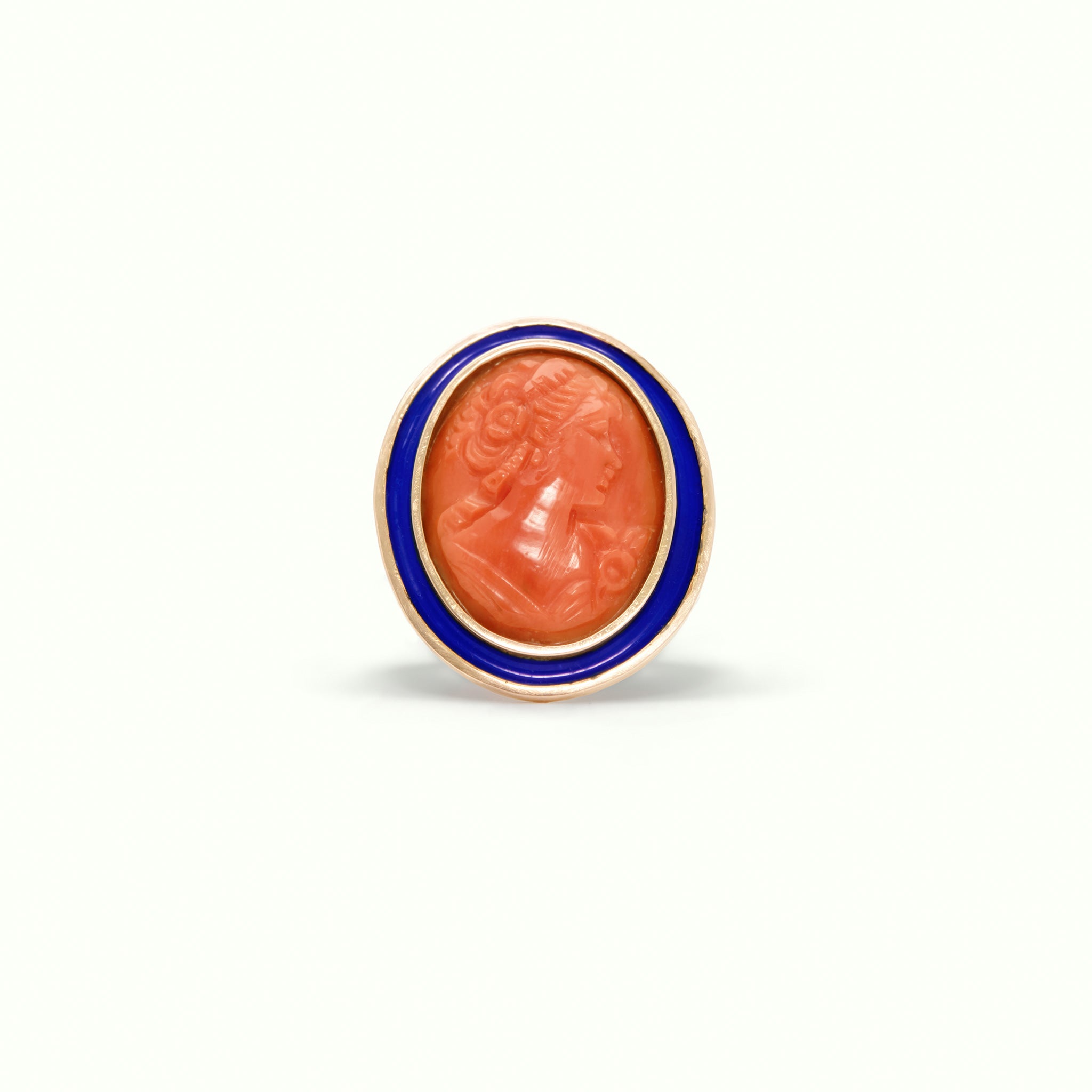 Cyan Blue Cameo Ring