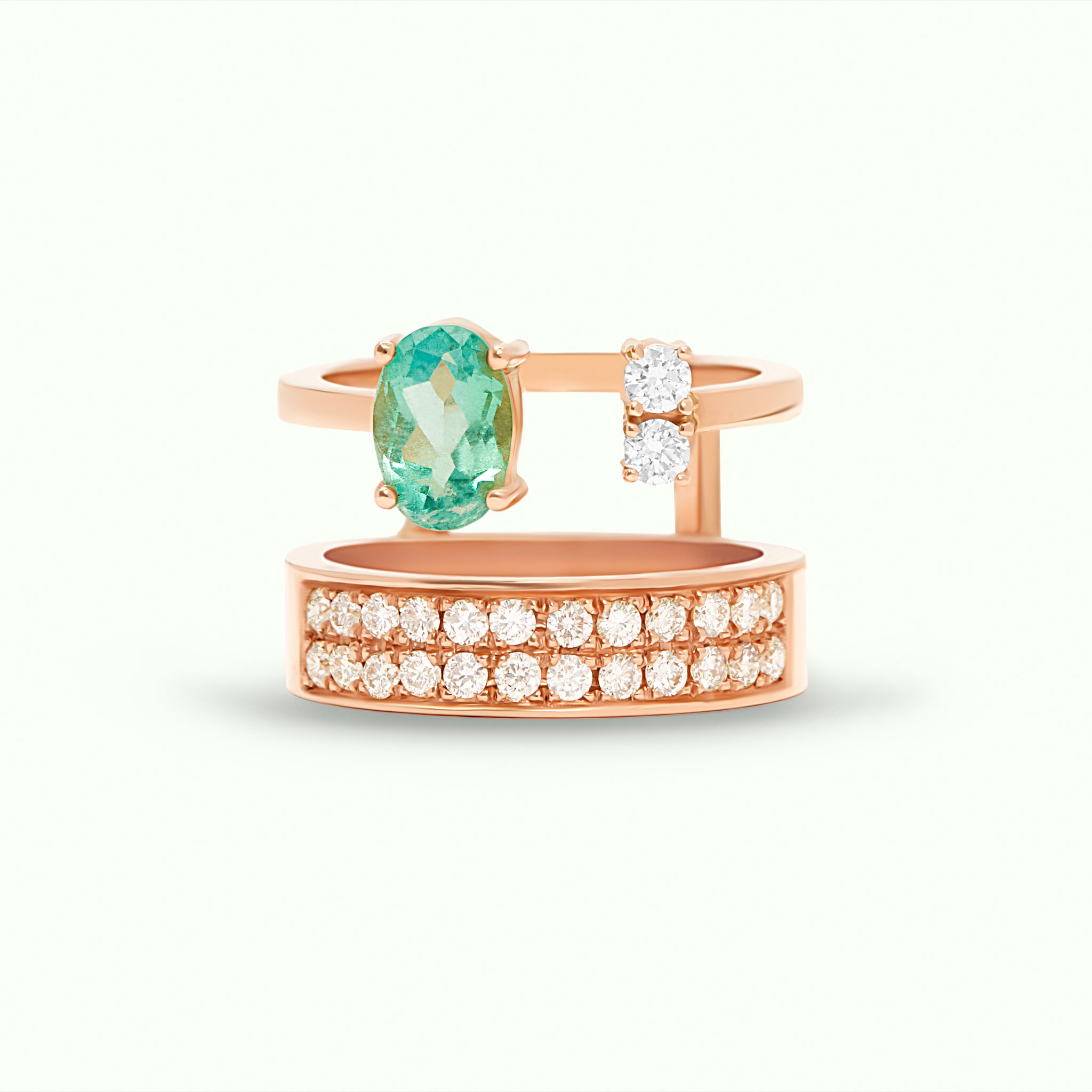 Anillo Genuine Double Emerald
