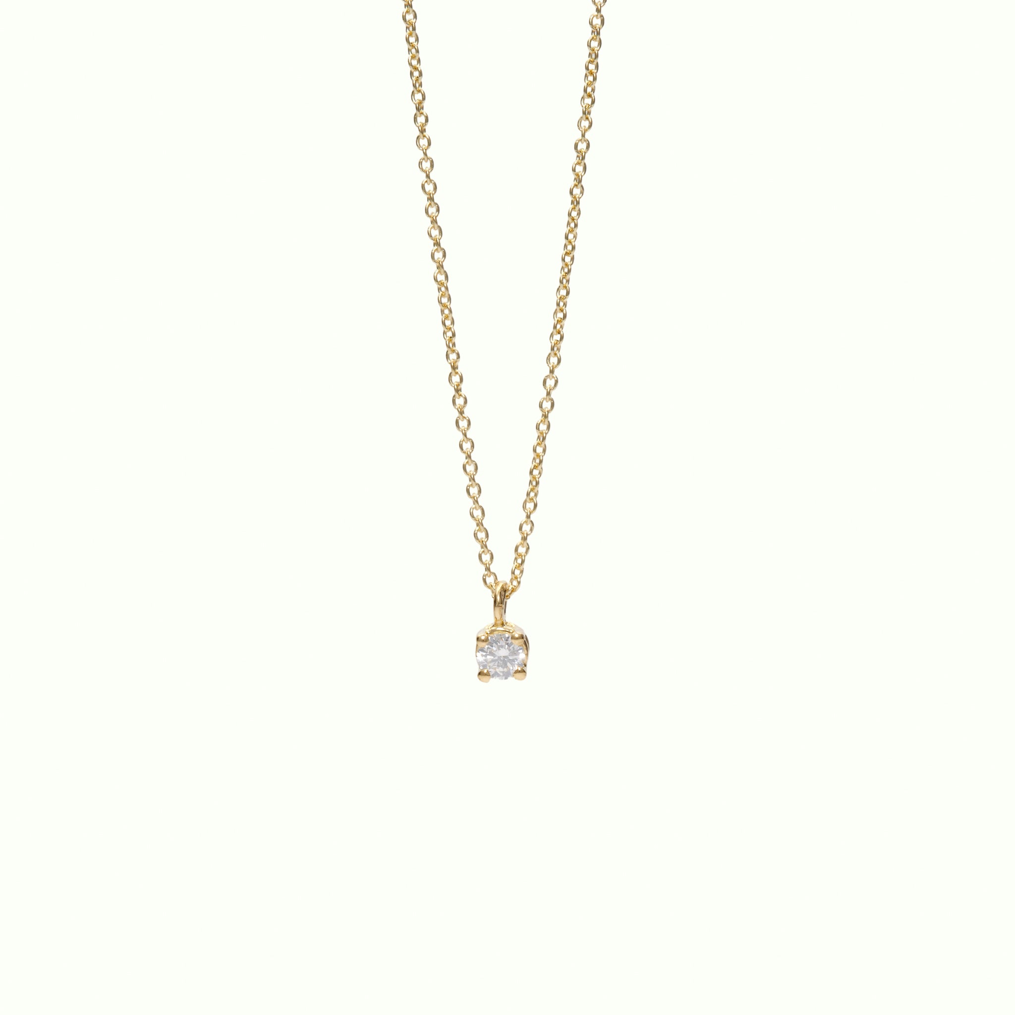 Collar Solitario Diamante Grapas